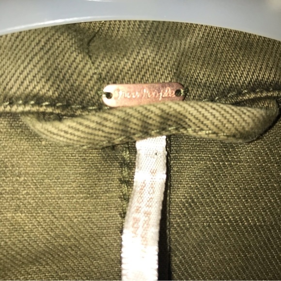 Free People Jacket Willow Spring Peplum Denim Womens Green Size XS - Picture 6 of 12